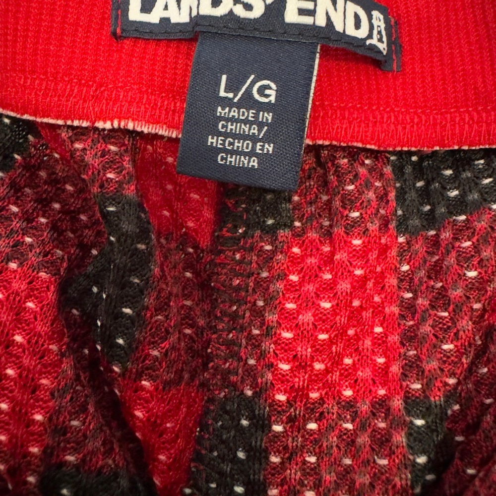 NWT LANDS END Buffalo Plaid 2pc PAJAMA SET Men’s L Soft Machine Wash Christmas - Picture 7 of 9